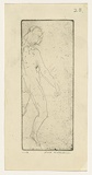 Artist: b'WILLIAMS, Fred' | Title: b'Nude woman' | Date: 1955-56 | Technique: b'etching and drypoint, printed in black ink, from one copper plate' | Copyright: b'\xc2\xa9 Fred Williams Estate'