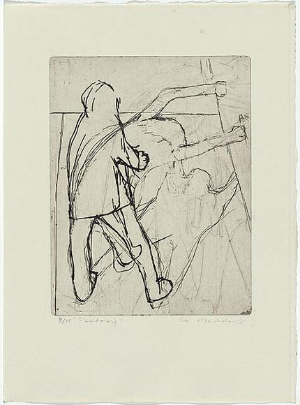 Artist: b'MADDOCK, Bea' | Title: b'Journey II: Fantasy' | Date: October 1965 | Technique: b'line-etching and drypoint, printed in black ink with plate-tone, from one copper plate'