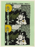 Artist: MACKINOLTY, Chips | Title: A.U.S. gives a raw deal!; Australian Union of Students legalization of grass campaign. | Date: 1974 | Technique: screenprint, printed in colour, from two stencils