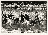 Artist: Allen, Joyce. | Title: The joggers. | Date: 1970 | Technique: linocut, printed in black ink, from one block