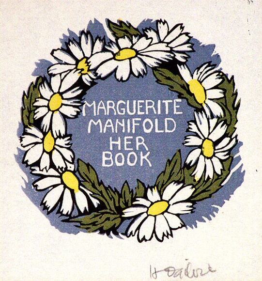 Artist: b'OGILVIE, Helen' | Title: b'not titled [Ring of daisies].' | Date: c.1938 | Technique: b'linocut, printed in colour, from multiple blocks'