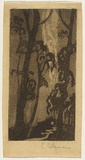 Artist: Coleman, Constance. | Title: The cottage. | Date: (1937) | Technique: aquatint, printed in brown ink with wiped highlights, from one plate