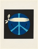 Title: b'Blind peace (A decorative poster)' | Date: October 1974 | Technique: b'screenprint, printed in colour inks, from four stencils'