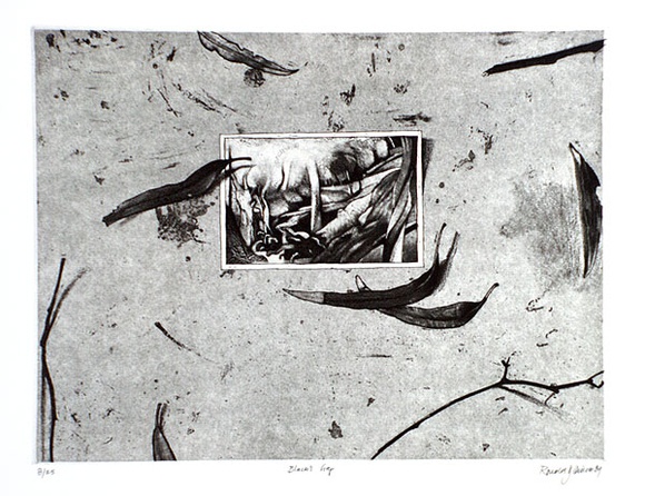 Artist: b'Quick, Ron.' | Title: bBlack's gap. | Date: 1989 | Technique: b'etching and aquatint, printed in black ink, from one plate'