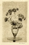 Artist: Farmer, John. | Title: Chrysanthemums in a vase. | Date: (1950s) | Technique: etching, printed in brown ink with plate-tone, from one  plate