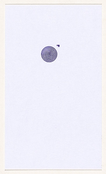 Title: b'not titled [purple stamp of concentric circles]' | Date: 2007 | Technique: b'hand-stamped postcard'