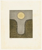 Artist: b'Cameron, Dorothy.' | Title: b'not titled [yellow circle]' | Date: 1977 | Technique: b'soft-ground etching, printed in colour, from multiple plates'