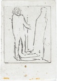 Artist: b'MADDOCK, Bea' | Title: b'Figure and shadow I.' | Date: May 1965 | Technique: b'line-etching, printed in black ink, from one copper plate'