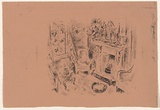 Artist: b'MACQUEEN, Mary' | Title: b'Interior, Bewick Inn [recto]' | Date: 1957 | Technique: b'lithograph' | Copyright: b'Courtesy Paulette Calhoun, for the estate of Mary Macqueen'