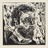 Artist: b'MEYER, Bill' | Title: b'Head of a man' | Date: 1968 | Technique: b'linocut, printed in black ink, from one block' | Copyright: b'\xc2\xa9 Bill Meyer'