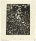Artist: b'Gittoes, George.' | Title: b'Gas tester' | Date: 1991 | Technique: b'etching, printed in black ink, from one plate'