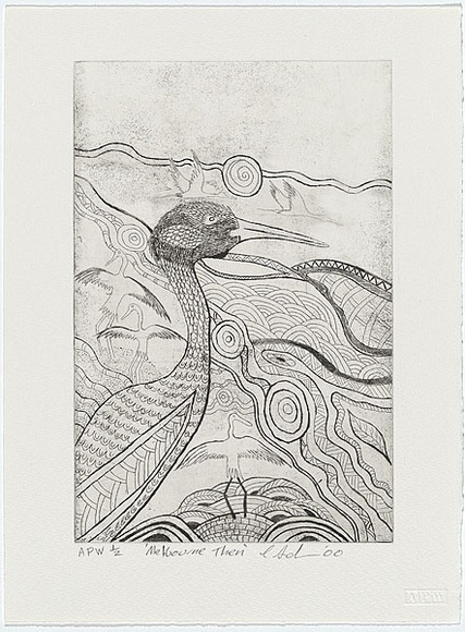 Artist: b'Adams, Cathy.' | Title: b'Melbourne then' | Date: 2000, June | Technique: b'etching, printed in black ink, from one plate'