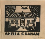 Artist: b'FEINT, Adrian' | Title: b'Bookplate: Sheila Graham.' | Date: (1927) | Technique: b'wood-engraving, printed in black ink, from one block' | Copyright: b'Courtesy the Estate of Adrian Feint'