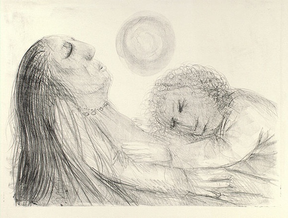 Artist: b'BOYD, Arthur' | Title: b'Sleeping Juliet.' | Date: 1960-70 | Technique: b'lithograph, printed in black ink, from one stone [or plate]' | Copyright: b'Reproduced with permission of Bundanon Trust'