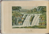 Artist: LYCETT, Joseph | Title: Bathurst Cataract, on the River Apsley, New South Wales. | Date: 1824 | Technique: etching and aquatint, printed in black ink, from one copper plate; hand-coloured