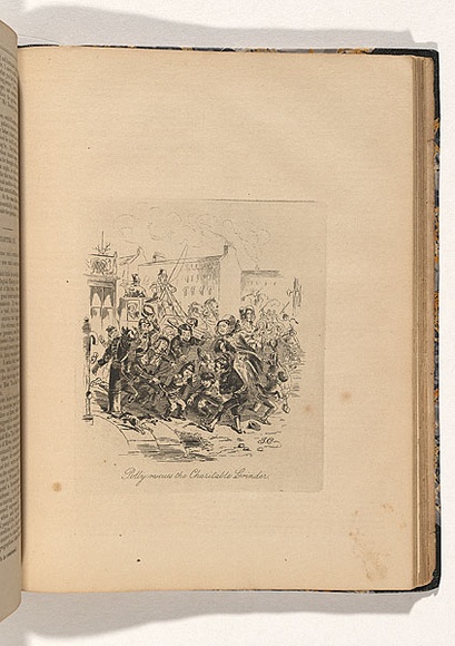 Artist: b'Carmichael, John.' | Title: b'Polly rescues the charitable grinder' | Date: 1847 | Technique: b'etching, printed in black ink, from one plate'