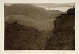 Artist: b'Hawkins, Weaver.' | Title: b'Ronda No.1' | Date: 1920 | Technique: b'drypoint and aquatint, printed in brown ink, from one plate' | Copyright: b'The Estate of H.F Weaver Hawkins'
