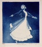 Artist: b'Byrne, Harold.' | Title: b'Petrouchka (Russian peasant).' | Date: 1937 | Technique: b'etching and aquatint, printed in blue ink, from one copper plate'