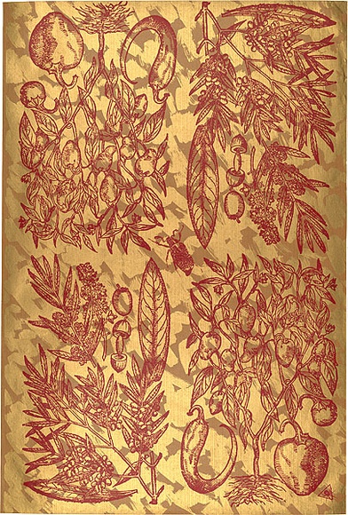 Artist: b'REDBACK GRAPHIX' | Title: b'Wrapping paper: Gold' | Date: 1986 | Technique: b'screenprint, printed in colour, from three stencils'