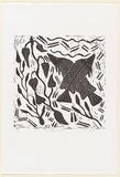 Artist: b'WILFRED, Rex' | Title: b'Two barramundi' | Date: c.2001 | Technique: b'linocut, printed in black ink, from one block'