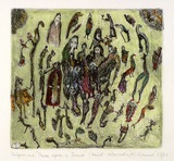 Artist: b'SHEARER, Mitzi' | Title: b'Once upon a time' | Date: 1979-83 | Technique: b'etching, drypoint, printed in black ink with plate-tone, from one  plate, hand-coloured'