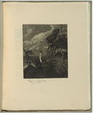 Artist: LINDSAY, Lionel | Title: not titled (woman and dog on shore). | Date: 1911 | Technique: etching and aquatint, printed in black ink, from one plate | Copyright: Courtesy of the National Library of Australia