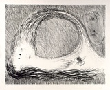 Artist: b'BOYD, Arthur' | Title: b'St Francis lying down in the wilderness.' | Date: (1965) | Technique: b'lithograph, printed in black ink, from one plate' | Copyright: b'Reproduced with permission of Bundanon Trust'