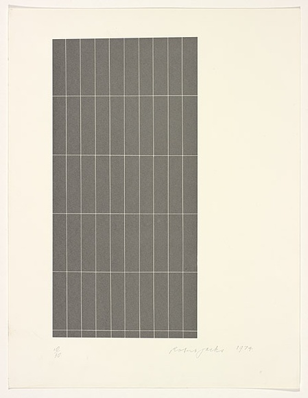 Artist: b'JACKS, Robert' | Title: b'Grey grid' | Date: 1974 | Technique: b'screenprint, printed in grey ink, from one stencil'