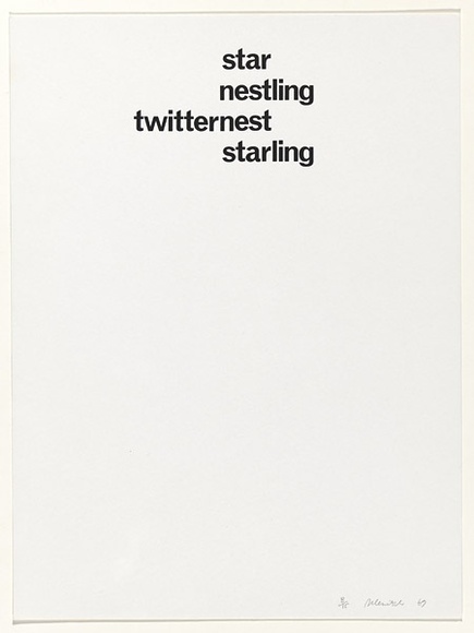 Artist: b'SELENITSCH, Alex' | Title: b'starling' | Date: 1969 | Technique: b'screenprint, printed in black ink, from one screen'