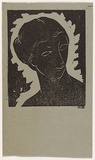 Artist: Bell, George.. | Title: (Woman's head). | Technique: linocut, printed in black ink, from one block