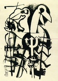 Artist: French, Len. | Title: (The albatrosses). | Date: (1955) | Technique: lithograph, printed in black ink, from one plate | Copyright: © Leonard French. Licensed by VISCOPY, Australia