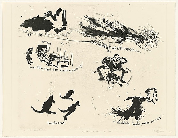 Title: b'A tousche or two, or three, or...' | Date: 1987 | Technique: b'etching and aquatint, printed in black ink, from one plate'