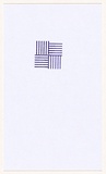 Title: b'not titled [purple stamp of four squares composed of parallel lines combining to create one square]' | Date: 2007 | Technique: b'hand-stamped postcard'