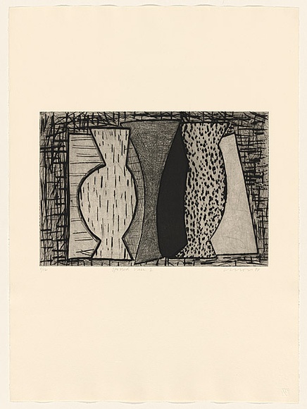 Title: b'Spotted vase 2' | Date: 1988 | Technique: b'etching, printed in black ink, from one plate'