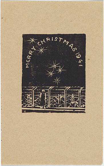 Artist: b'Hirschfeld Mack, Ludwig.' | Title: b'Greeting card: Merry Christmas 1941' | Date: 1941 | Technique: b'woodcut, printed in black ink, from one block'