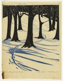 Artist: Thorpe, Lesbia. | Title: Snow on Hampstead Heath | Technique: linocut, printed in colour, from multiple blocks