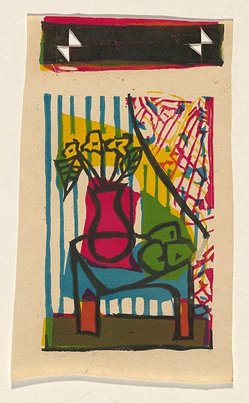 Title: b'Still life' | Technique: b'screenprint, printed in colour, from multiple stencils'