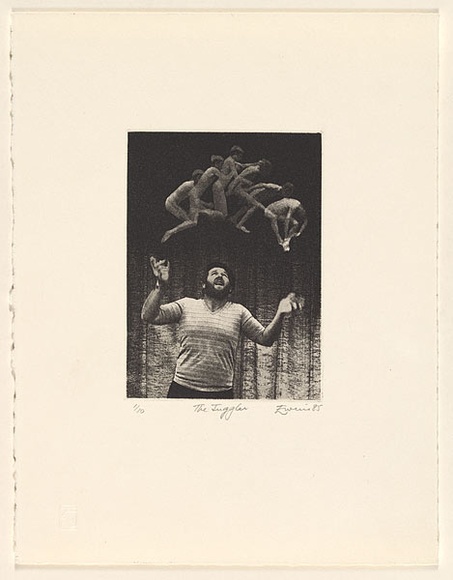 Artist: b'EWINS, Rod' | Title: b'The Juggler.' | Date: 1985, March | Technique: b'photo-etching and aquatint'