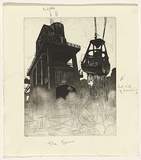 Artist: Gittoes, George. | Title: The tower | Date: 1991 | Technique: etching, printed in black ink, from one plate