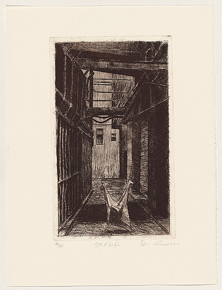 Artist: b'AMOR, Rick' | Title: b'Still life.' | Date: 1992 | Technique: b'etching, printed in brown ink, from one plate'