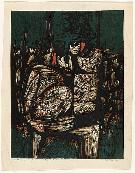 Title: b'Riders to the sea. No 1. lament' | Date: 1962 | Technique: b'linocut, printed in colour, from multiple blocks'