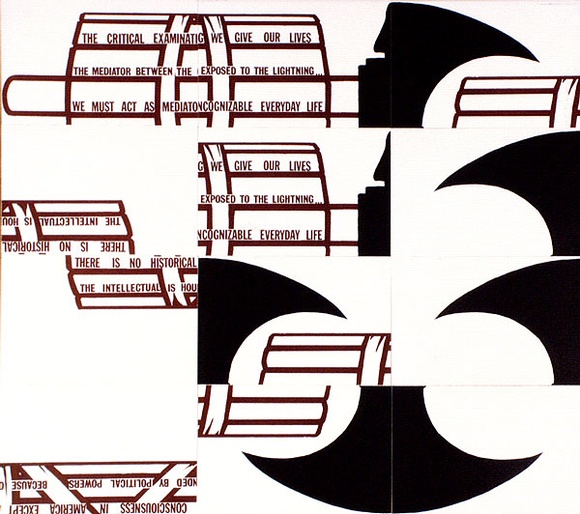 Artist: b'Ramsden, Mel.' | Title: b'Fasces. Part II (mosaic of postcards).' | Date: 1977 | Technique: b'lithograph, printed in black ink, from one stone [or plate]'