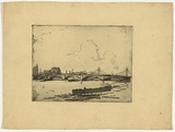 Artist: b'Bell, George..' | Title: b'(The Thames).' | Date: c.1912 | Technique: b'etching, printed in black ink, from one plate'