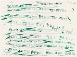 Title: b'Settevoltecieco (green)' | Date: 2010 | Technique: b'lithograph, printed in green ink, from one stone/plate; hand-coloured'