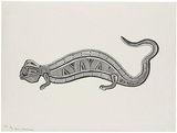 Artist: Morububuna, Martin. | Title: Topinilategila [Lizard]. | Date: 1975 | Technique: lithograph, printed in black ink, from one stone