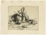 Artist: b'LONG, Sydney' | Title: b'Old water Mill, Petertavy' | Date: 1928, after | Technique: b'line-etching, printed in black ink, from one plate' | Copyright: b'Reproduced with the kind permission of the Ophthalmic Research Institute of Australia'