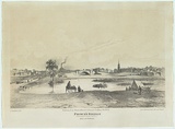 Title: b'Princes Bridge (from south side of Yarra) Melbourne.' | Date: 1853 | Technique: b'chalk-lithograph, printed in colour, from two stones'