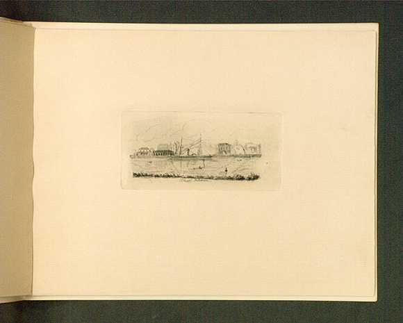 Artist: b'Jones, Henry Gilbert.' | Title: b'Wharf, Melbourne.' | Date: 1841-45 | Technique: b'etching, printed in black ink, from one copper/plate'
