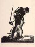 Artist: Fasken, Myrtle. | Title: Shearing No.7. | Date: (1929) | Technique: wood-engraving, printed in black ink, from one block | Copyright: © The Estate of Myrtle Fasken