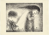 Artist: b'BOYD, Arthur' | Title: b'St Francis when young turning aside.' | Date: (1965) | Technique: b'lithograph, printed in black ink, from one plate' | Copyright: b'Reproduced with permission of Bundanon Trust'